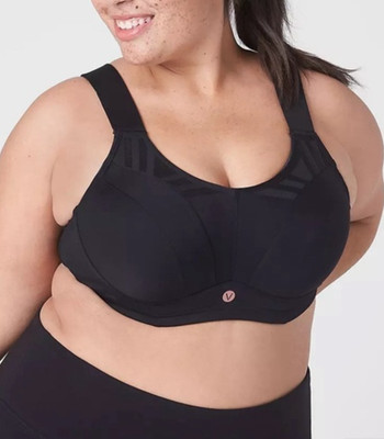 Lane Bryant LIVI Active Black Sports Underwire Bra with Supportive Straps 40DDD