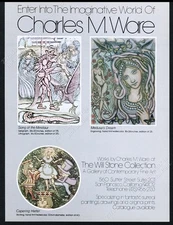 1978 Charles M Ware Medusa Minotaur Mad Hatter art SFC gallery vintage print ad
