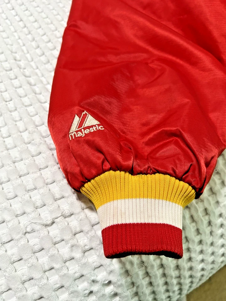 Vintage 1980s Atlanta Hawks NBA Satin Bomber Jacket Size XL - Image 3 of 4