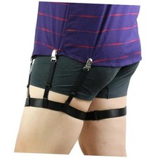 Shirt Stays for Men Adjustable Elastic Shirt Holders Non-slip Clamps Black