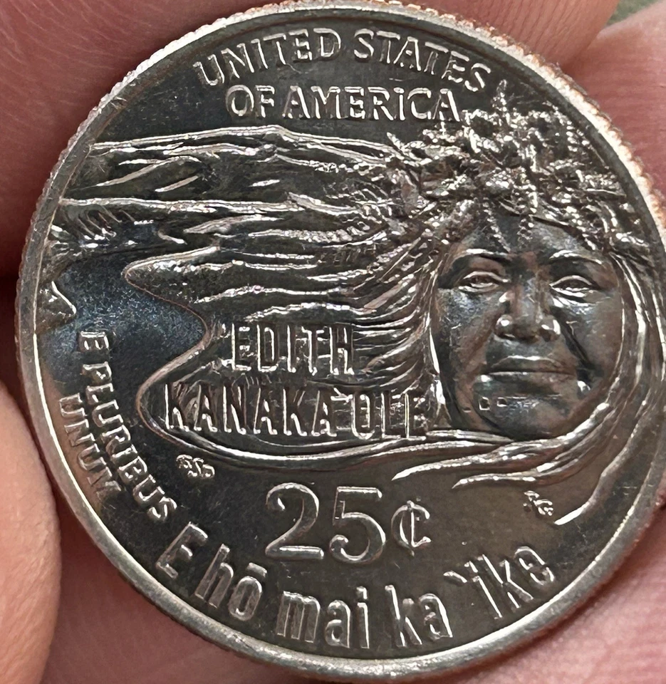 Error 2023 D edith kanakaole quarter RARE Chin Holes,Nose-line Ink Runoff 25c, - Image 3 of 4