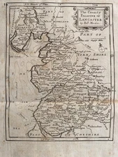 1701 Antique Morden Map:  Lancashire