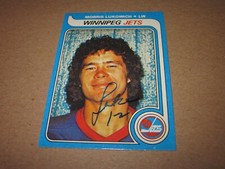 MORRIS LUKOWICH SIGNED AUTOGRAPHED 1979 TOPPS HOCKEY CARD # 202 JETS