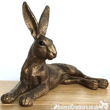 Leonardo bronze Hare laying ornament large 26cm figurine decoration gift boxed