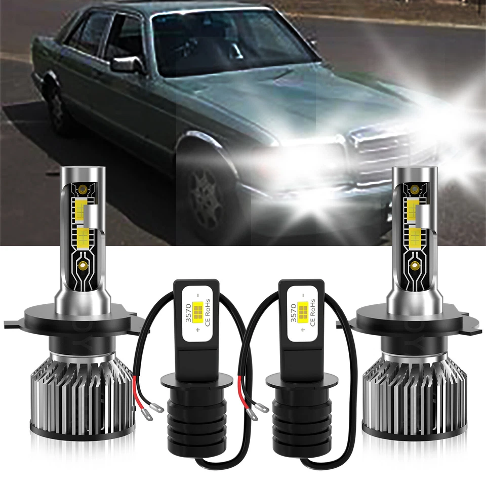 Para Mercedes-Benz 300SE 1992-1993 LED Faro Bombilla Luz Alta Baja + Luz Antiniebla Foto 2 de 4