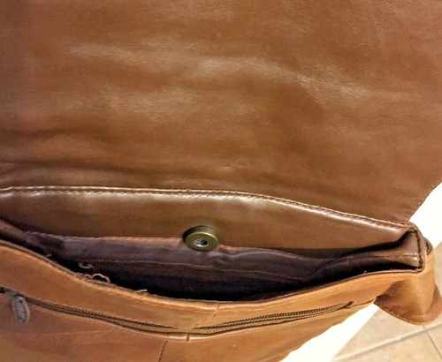 Vintage Tinder Unisex Mini Backpack Cross-body Genuine Leather Brown - Picture 9 of 11