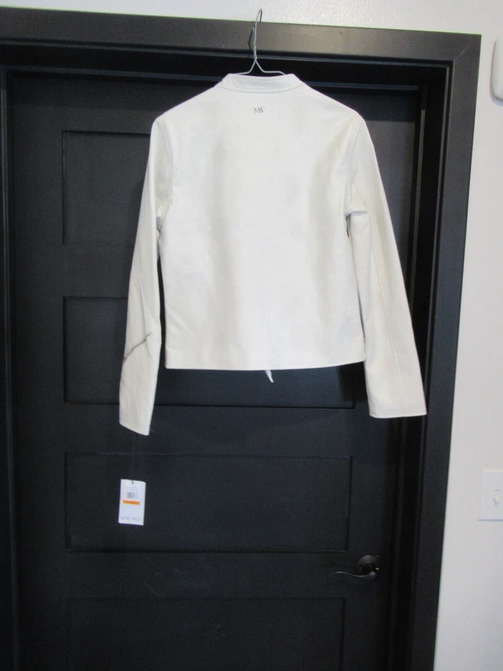 Chaqueta blanca de cuero sintético Nine West talla S *NUEVA CON ETIQUETAS* Foto 4 de 4