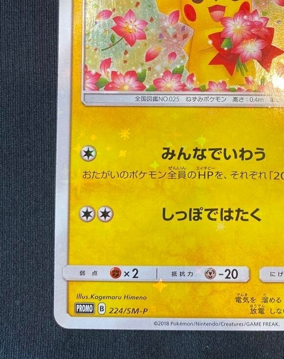 ピカチュウ PROMO 224/SM-P Pokemon Card game Pikachu 224/SM-P Promo 20th Anniversary Japanese