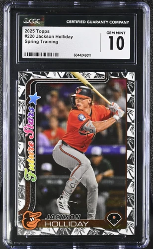 2025 Topps Spring Training Foil Future Stars Jackson Holliday #220 POP 1 CGC 10