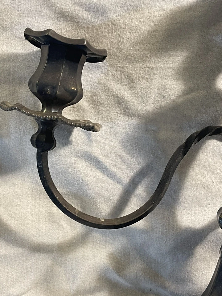 Соответствующая ПАРА серебряных канделябров Reed & Barton 736 с флеронами пламени - Изображение 4 из 4