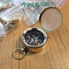 Lot Of 50 Pcs Brass Vintage Lid Compass 35 mm Marine Collectible Pocket Compass