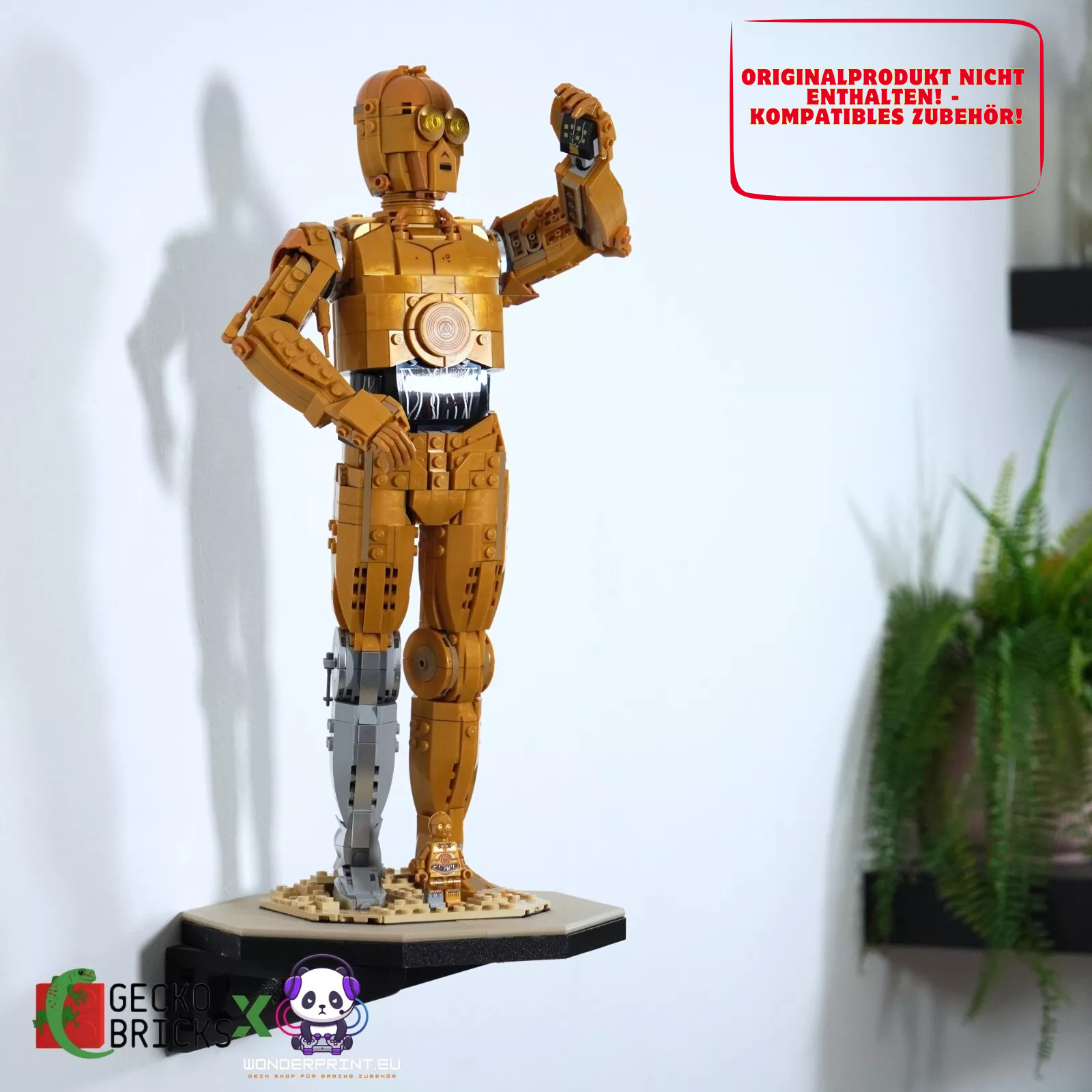 Wandhalterung Halter Display Halterung passend für LEGO® Star Wars C-3PO™ 75398