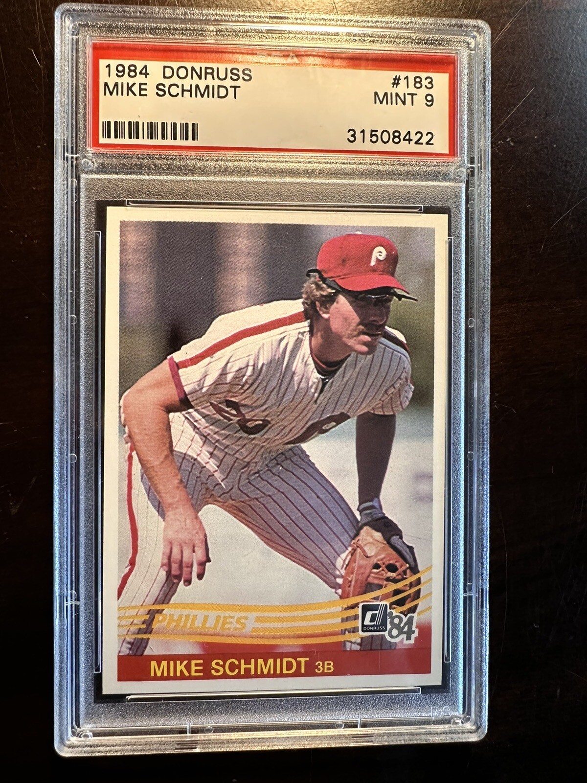 1984 DONRUSS #183 MIKE SCHMIDT PHILLIES HOF PSA 9