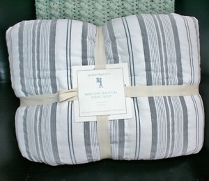 Pottery Barn Kids Yarn Dye Nautical Quilt F Q Gray Ebay