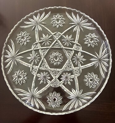 Anchor Hocking EAPC Presscut Star David 13.5'' Round Serving Tray Platter