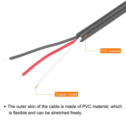 Cavo stereo 3 poli ricambio estremità aperta 3,5 mm maschio jack a filo nudo TRS, 1 m - Foto 5 di 6