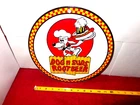 VINTAGE DOG N SUDS ROOT BEER 11 3/4" PORCELAIN METAL RESTAURANT SODA & GAS SIGN!