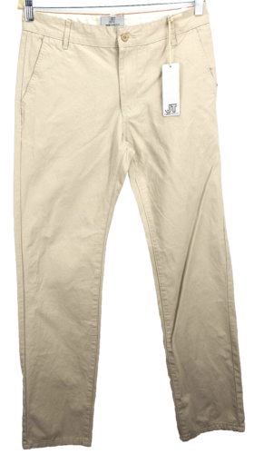 NWT Jack Threads Mens Pants/Slacks Size 32 Stone/Beige Flat Front Chino Trousers