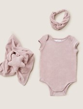 Lot bébé Barefoot Dreams Beach CozyTerry® argile rose taille 18-24 mois