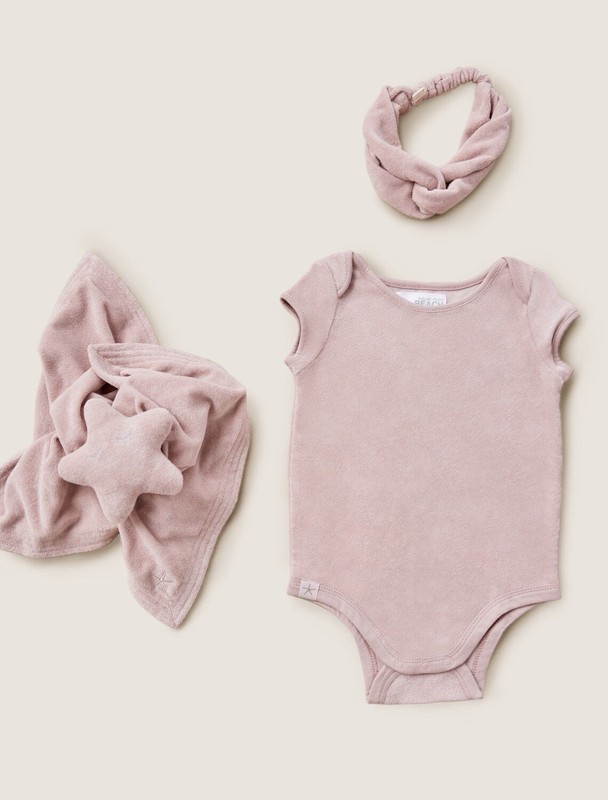 Barefoot Dreams Beach CozyTerry® Baby Bundle Pink Clay Size 18-24 Months