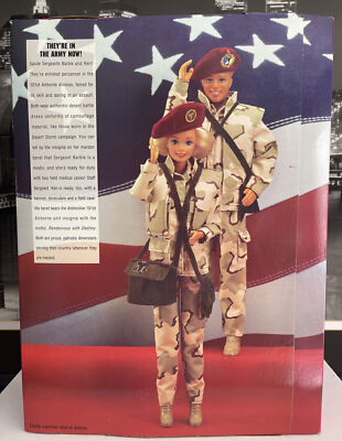 Army Barbie and Ken Deluxe Set Stars 'N Stripes 1992 New in Box