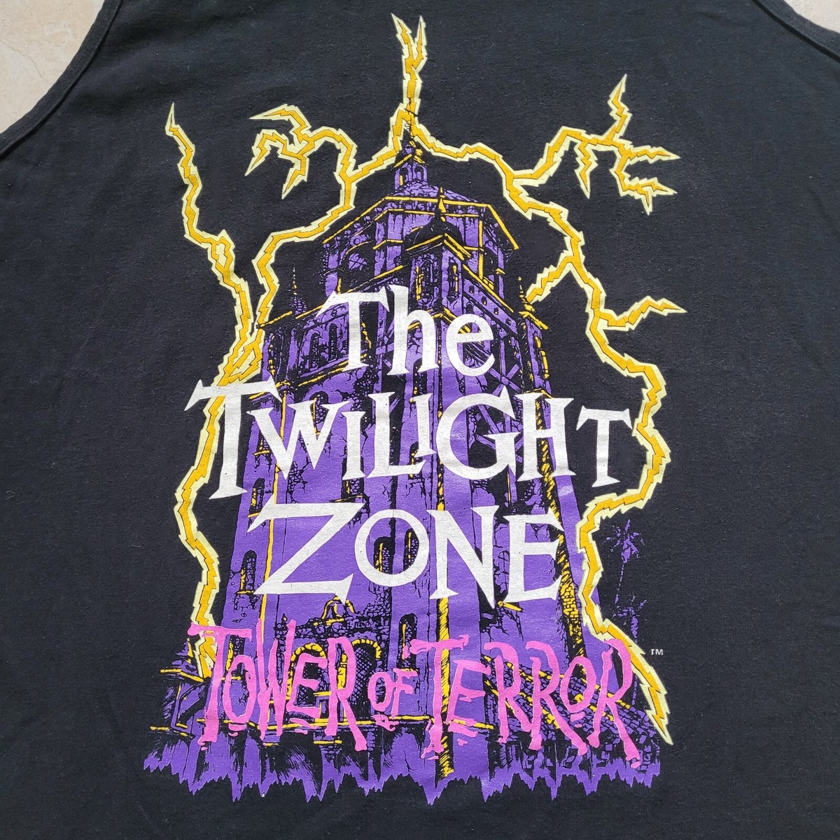 Disney Twilight Zone Tower Of Terror Vintage Tank Top Graphic 90s 25"X29" No Tag View 3