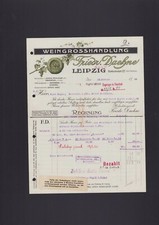 LEIPZIG, Rechnung 1926, Friedr. Daehne Wein-Grosshandlung