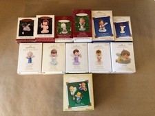 12 Hallmark Keepsake MARY  S ANGELS ANGELIC TRIO MINIATURE Ornaments Boxes NUC