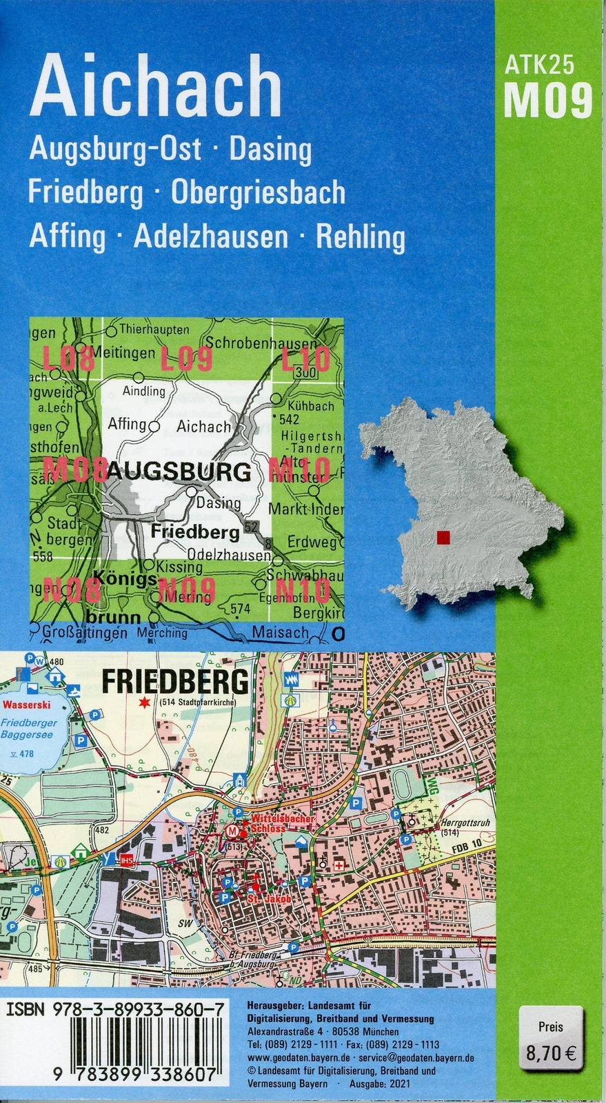 Thumbnail - Aichach 1 : 25 000 Digitalisierung (land-)karte Deutsch 2021 Ldbv