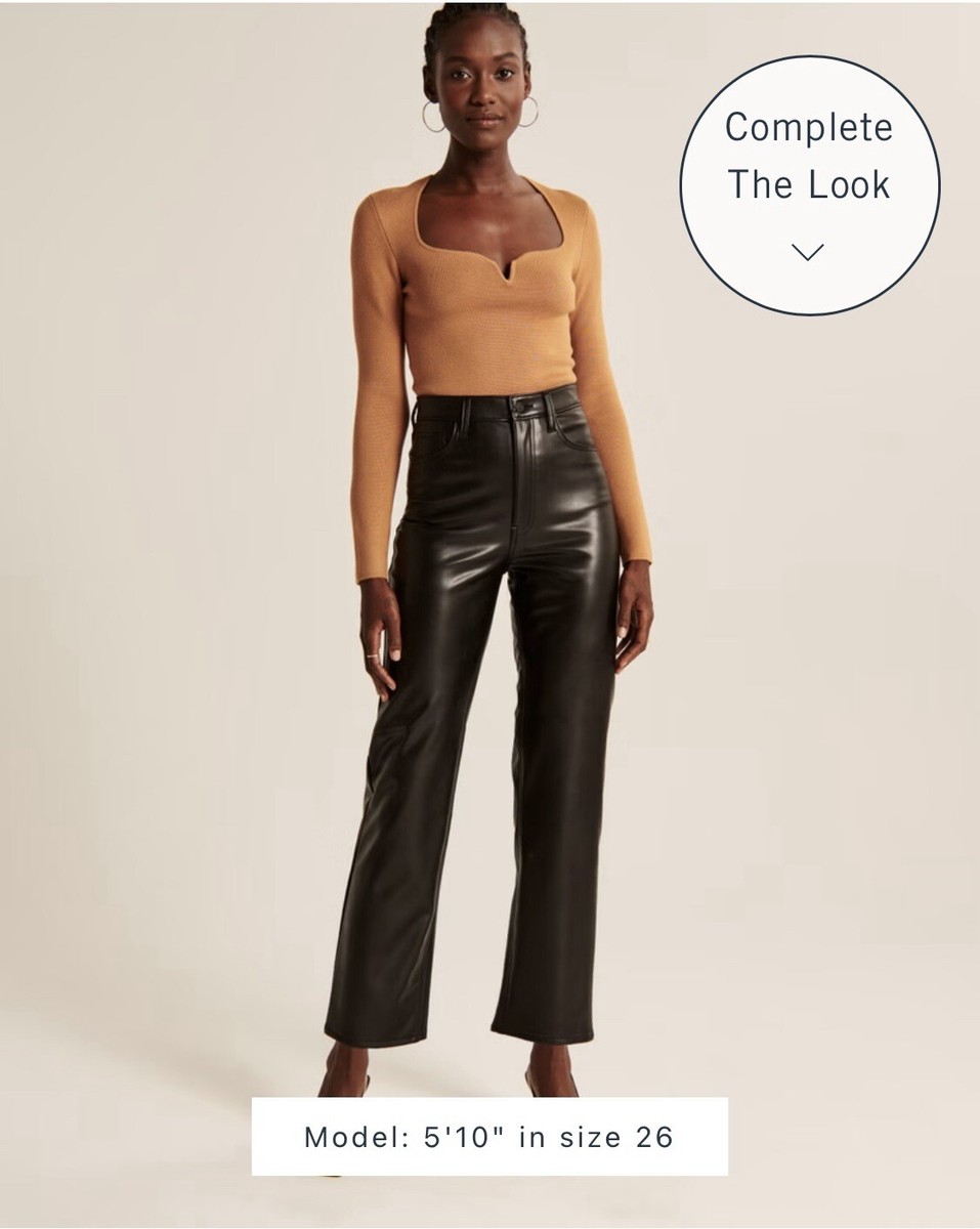 NWT $110 Abercrombie & Fitch Vegan Leather Pants Ankle