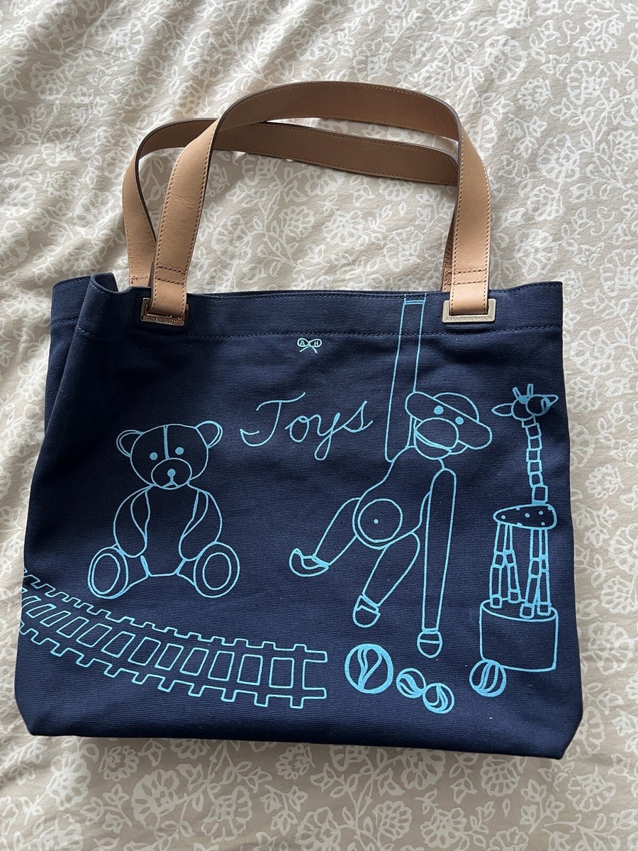 Anya Hindmarch Blue Canvas + Leather Tote - Children's Toys Design