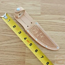 Marbles Sheath Moose Embossed Reproduction Of Classic Marbles Tan Leather 4.25"