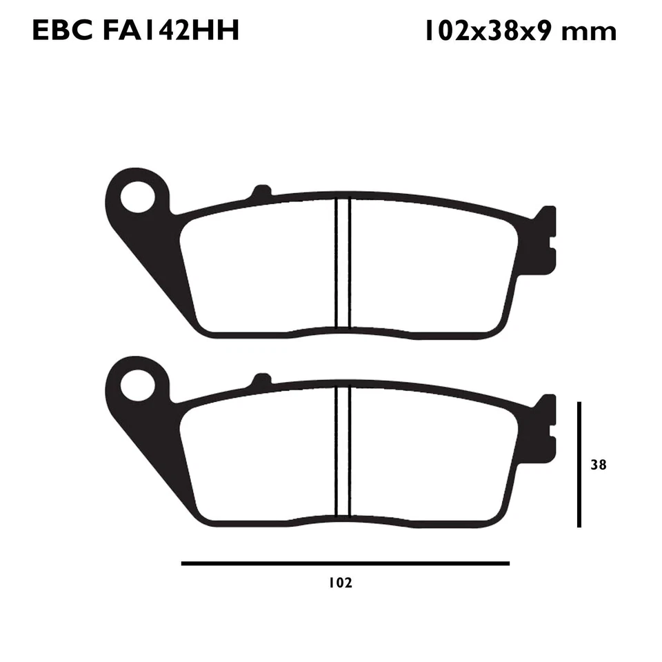 Pastillas de freno sinterizadas EBC FA142HH para Honda PC 800 Pacific Coast 89-98 Foto 2 de 4