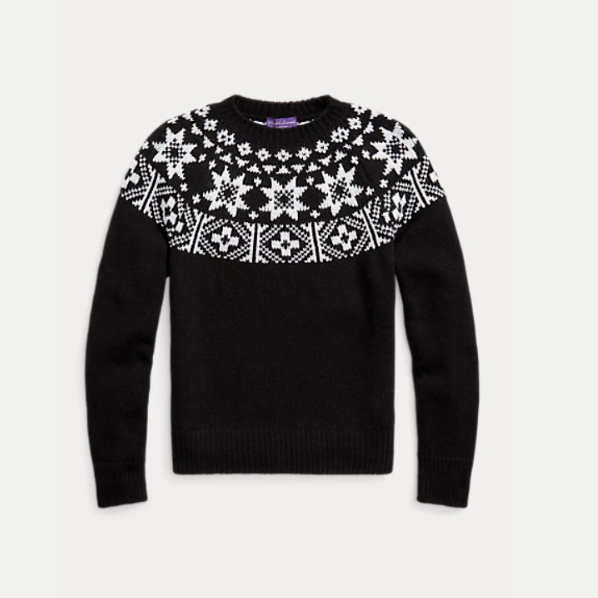RALPH LAUREN Black Label カシミヤ100％ ニットS RALPH LAUREN Black Label Size S Black Cable Knit Cashmere Shawl
