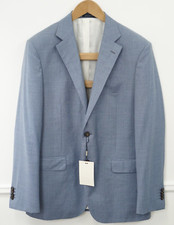 Men Suitsupply Blazer Napoli Reda Pure Wool Blue Size EU52 UK/US42