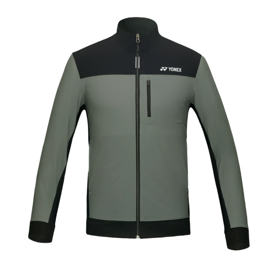 YONEX 24F/W Hombre Bádminton Entrenamiento Tejido Chaqueta Deportiva Top Oliva NUEVO CON ETIQUETAS 243WU003M Foto 2 de 4