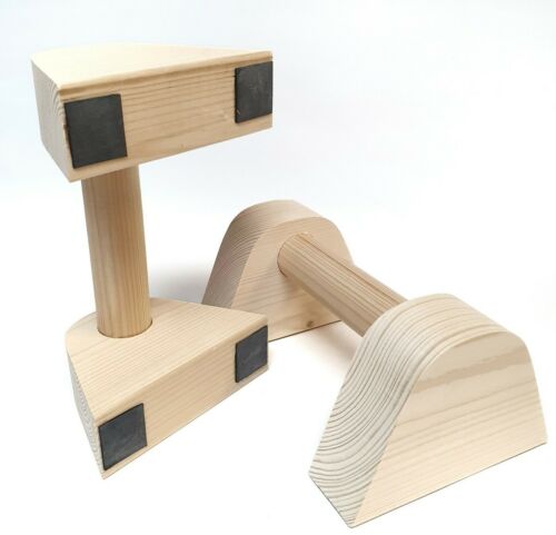 Mini Wooden parallettes 22x14x9cm Gymnastics Yoga Bodyweight Crossfit. Non-slip