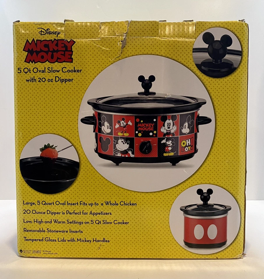Olla de cocción lenta ovalada de 5 cuartos de galón Disney Mickey Mouse con cucharón de 20 OZ Foto 2 de 4