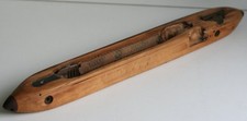 NAVETTE A TISSER ANCIENNE EN BOIS - HEUCHEL FRANCE - 42 cm