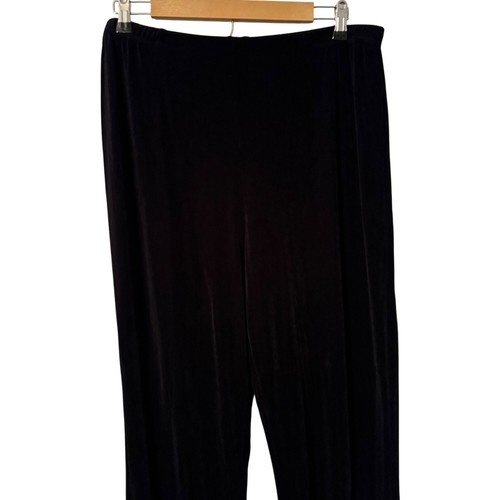 Chicos Travelers Black Velvet Pants Size XL Regular Acetate/Spandex stretch wome - Picture 3 of 12