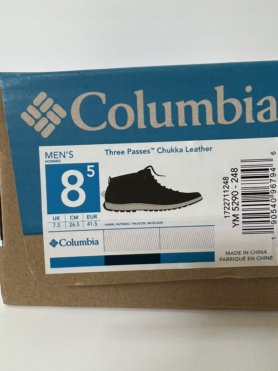 COLUMBIA Three Passes Brown Leather Chukka Boots Men display picture 3