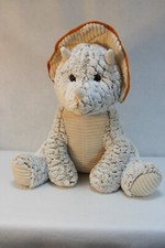 White Goffa Triceratops Dinosaur Sitting Plush Stuffed Animal Toy Soft Huggable