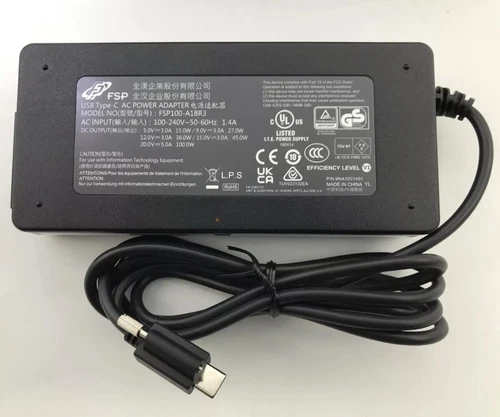 Genuine FSP 100W USB-C Adapter for Elo E850591 FSP100-A1BR3 Type C Charger - Picture 1 of 3