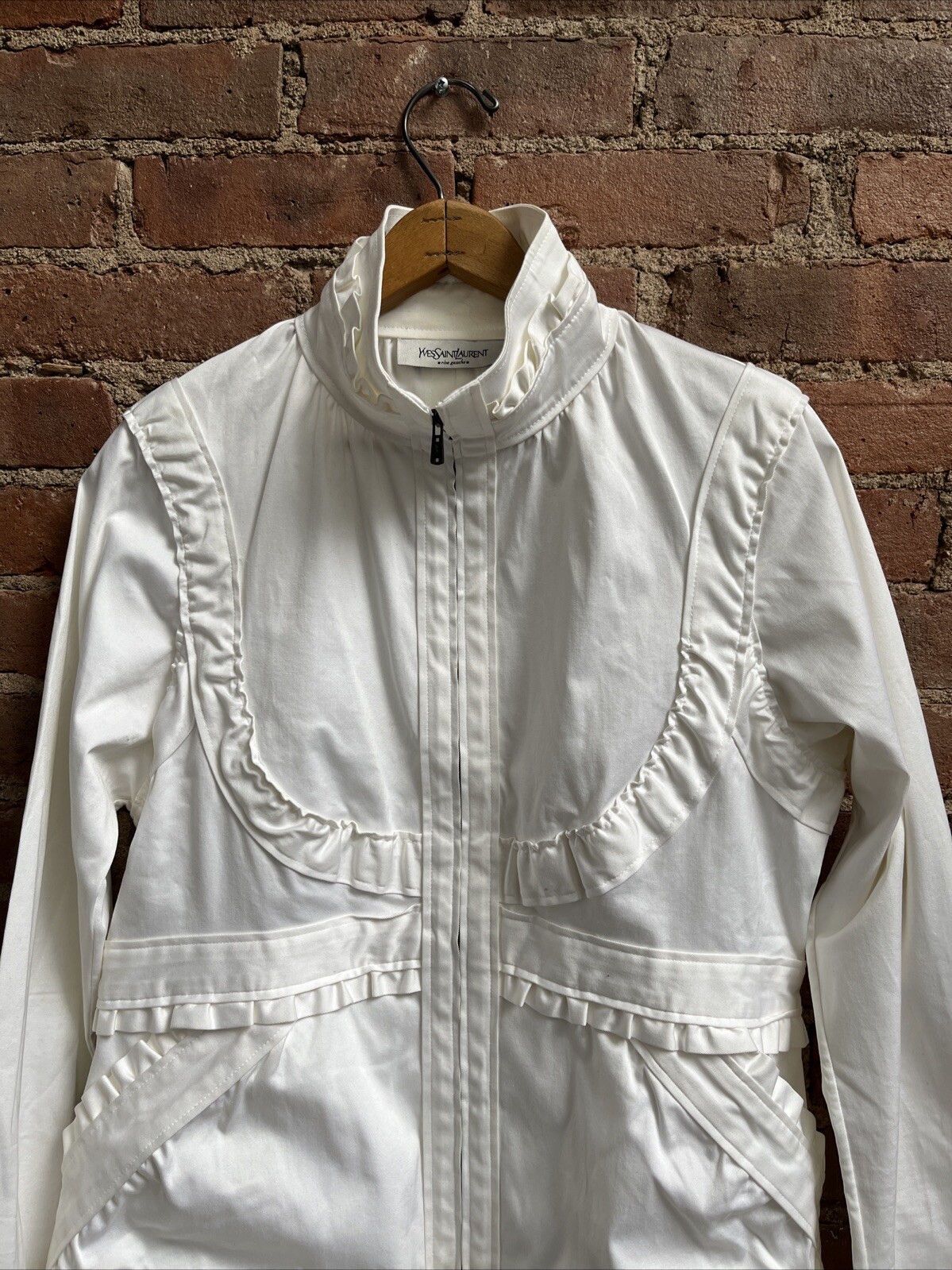 Giacca da donna vintage Yves Saint Laurent Rive Gauche bianca taglia 46 Francia