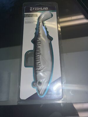 New FishLab Mack Attack Soft Shad Silver Black Mack 10 - 16oz Tuna Stripers