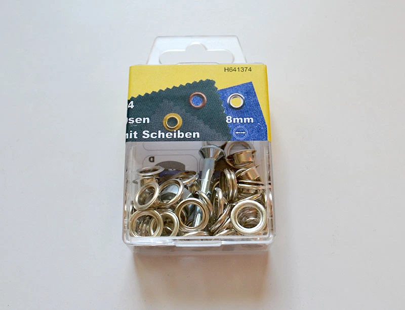 KURZWAREN DIREKT 10 Ösen 14mm silber Ösen für Planen Schlüsselbänder mit Einschlaghilfe