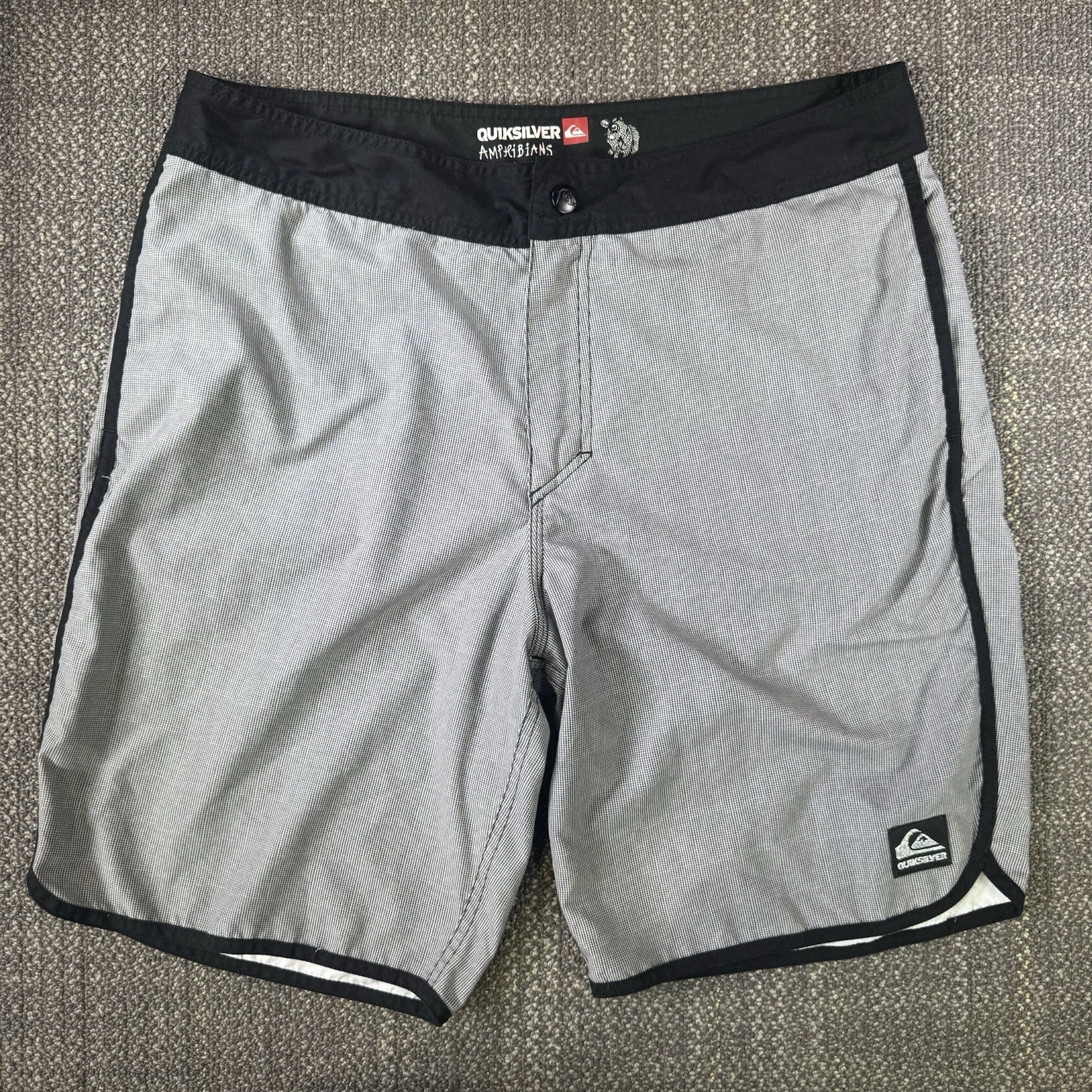 Quiksilver Amphibian Shorts Men 34 (36) Gray Black Fishing Utility Outdoor Beach
