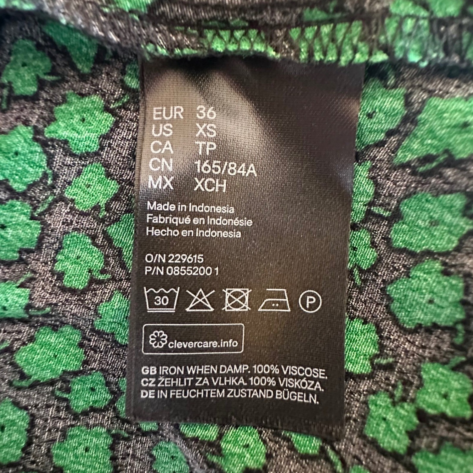 H&M Green Floral Puff Sleeve Midi Dress Sweetheart Neckline Slit XS thumbnail 13