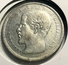 elf Guatemala 1 Peso 1865 R.  Silver  Carrera  E021 — photo 1