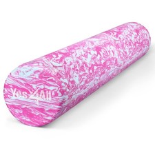 Yes4All EVA Firm Foam Round Back Roller, Exercise or Yoga, 36", Unicorn Marbled